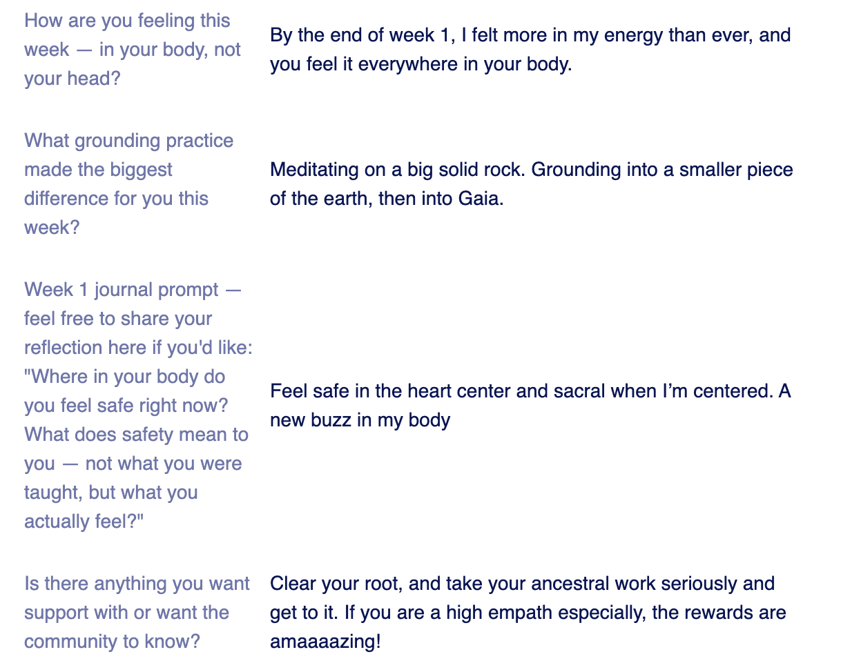 Sam's week 1 reflection from Root Chakra Month on the Hero's Journey
